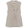 Mark Kenly Domino Tan Notched-lapels Vest In Beige