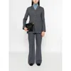 Mark Kenly Domino Tan Button-fly Trousers In Gray