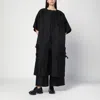 Mark Kenly Domino Tan Mkdt Studio Atelier Cova Black Coat In Silk And Wool In Black
