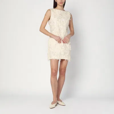 Mark Kenly Domino Tan Mkdt Studio Atelier Dashan Cream-colored Dress In Blue