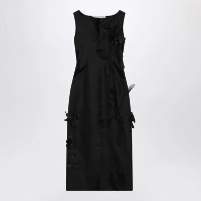 MARK KENLY DOMINO TAN MKDT STUDIO  ATELIER DOVE BLACK DRESS IN SILK AND WOOL