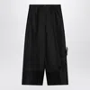 Mark Kenly Domino Tan Atelier Pasa Black Trousers In Silk And Wool In Black