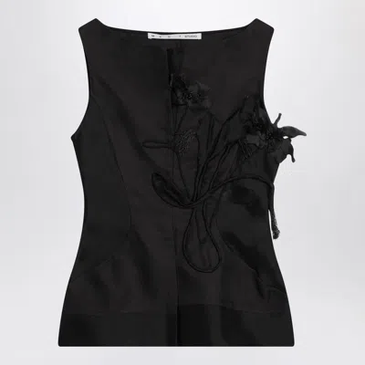 MARK KENLY DOMINO TAN MKDT STUDIO  ATELIER TAMI BLACK TOP IN SILK AND WOOL