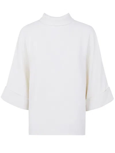 Mark Kenly Domino Tan Mkdt Studio "bailee" Crepe Georgette Blouse In White