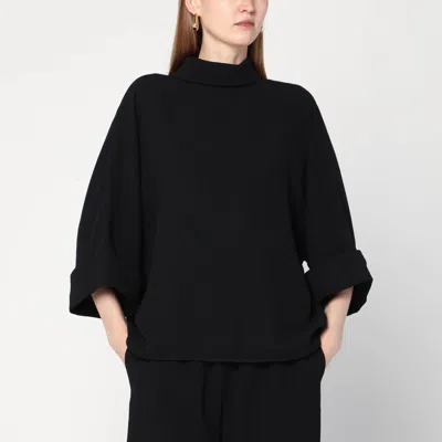 Mark Kenly Domino Tan Mkdt Studio Black Bailee Blouse In Crêpe Georgette