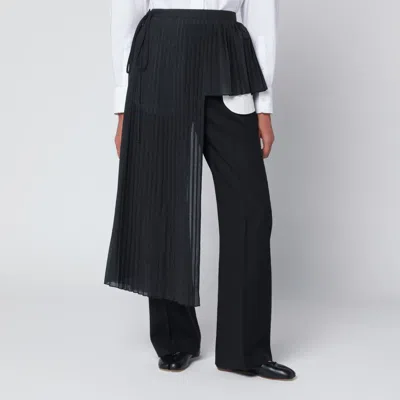 Mark Kenly Domino Tan Mkdt Studio Gray Avery-atelier Pleated Half-skirt In Black