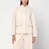 Mark Kenly Domino Tan Jacket In Boiled Wool Écru In White