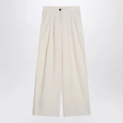 Mark Kenly Domino Tan Mkdt Studio Wide Écru Trousers In