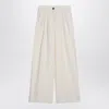 Mark Kenly Domino Tan Mkdt Studio  Wide Écru Trousers In Cotton In Neutral