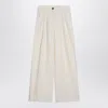 Mark Kenly Domino Tan Mkdt Studio  Wide Écru Trousers In Cotton In Neutral
