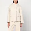 Mark Kenly Domino Tan Jacket In Boiled Wool Écru In Neutral