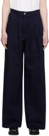 Mark Kenly Domino Tan Navy Prairie Trousers In Indigo