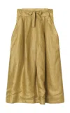 Mark Kenly Domino Tan Nova Ramie Maxi Skirt In Gold