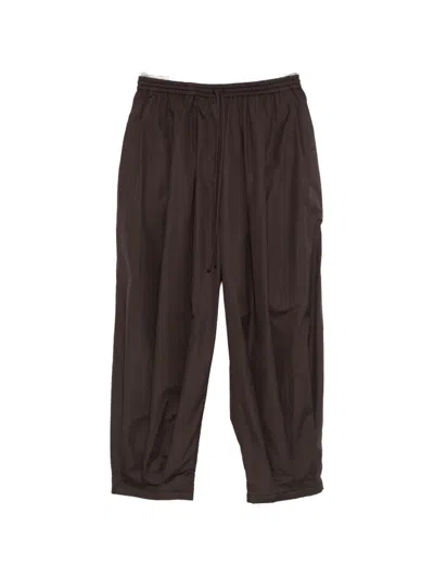 Mark Kenly Domino Tan Paily Drawstring Trousers In Brown