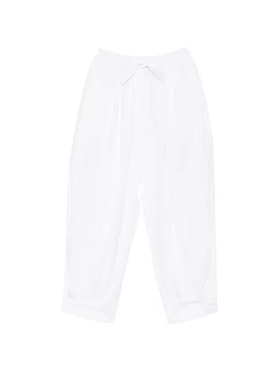 Mark Kenly Domino Tan Paily Mkdt Drawstring Trousers In White