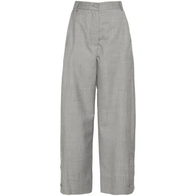 Mark Kenly Domino Tan Pome Mélange Straight Trousers In Grey