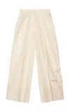 Mark Kenly Domino Tan Pashi Atelier Silk-wool Twill Wide-leg Pants In Ivory