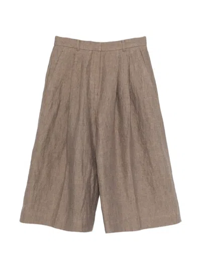Mark Kenly Domino Tan Pennie Pleated Shorts In Brown