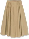 Mark Kenly Domino Tan Pleated Maxi Skirt In Neutrals