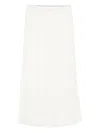 Mark Kenly Domino Tan Pleated Midi Skirt In White