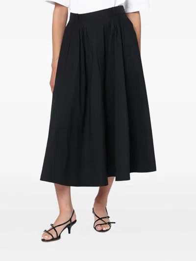 MARK KENLY DOMINO TAN PLEATED POCKET SKIRT