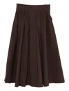 Mark Kenly Domino Tan Pleated Skirt In Brown