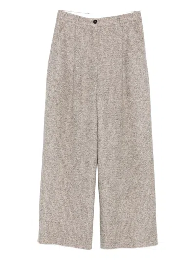 MARK KENLY DOMINO TAN PLEATED TWEED PANTS