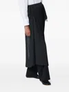 Mark Kenly Domino Tan Pleated Wrap Skirt In Black