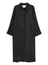 Mark Kenly Domino Tan Raglan-sleeve Single-breasted Coat In Black
