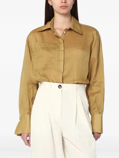 MARK KENLY DOMINO TAN SIGGA CUFFED-SLEEVES SHIRT