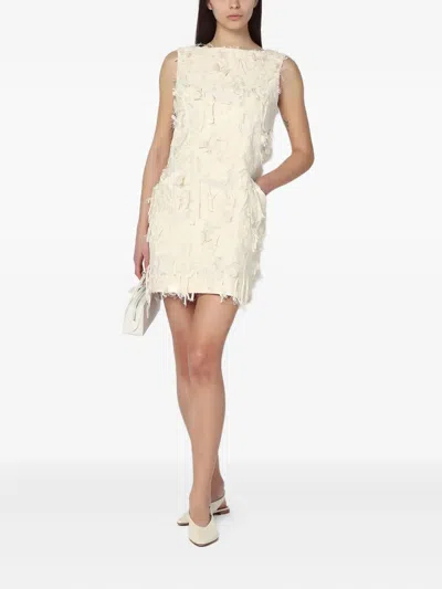 Mark Kenly Domino Tan Sleeveless Mini Dress In White