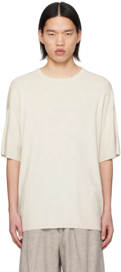 Mark Kenly Domino Tan Studio Beige Kai T-shirt In Light Ivory