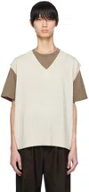 Mark Kenly Domino Tan Studio Off-white Kalvin Vest In Bone