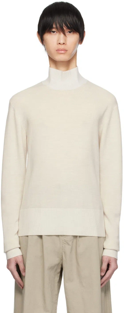 Mark Kenly Domino Tan Studio Off-white Kristopher Turtleneck In Bone