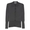 Mark Kenly Domino Tan Button-front Collared Cardigan In Gray