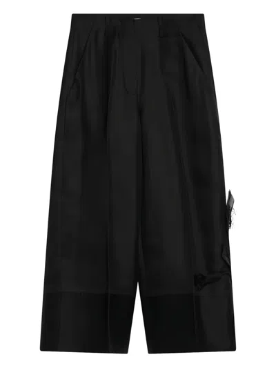 Mark Kenly Domino Tan Wide-leg Trousers In Black