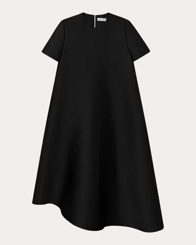Mark Kenly Domino Tan Women's Doma Atelier Silk Tech Midi Dress In Black
