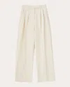 Mark Kenly Domino Tan Women's Pemma Atelier Pleated Cotton-jacquard Pants In White