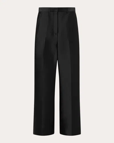 Mark Kenly Domino Tan Women's Perrie Atelier Silk-blend Pants In Black