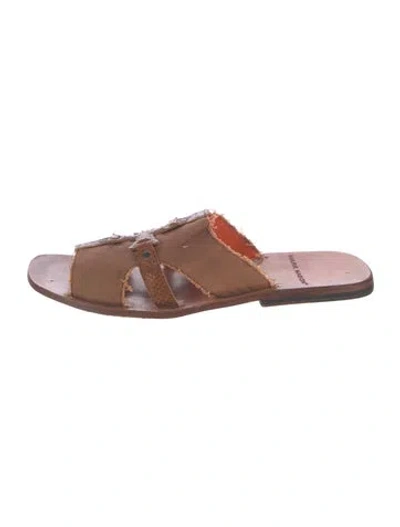 Pre-owned Mark Nason Leather Slides In Brown