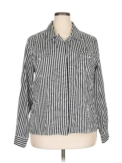 Pre-owned Mark Reed Long Sleeve Blouse In Black