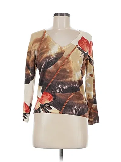 Pre-owned Mark Richards Silk Cardigan Sweater In White