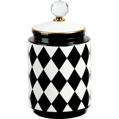 Mark Roberts 11" Harlequin Urn With Lid, Medium In Black