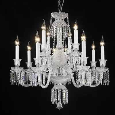 Mark Roberts 12 - Light Candle Style Empire Chandelier In Transparent