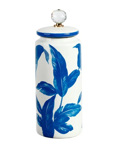 Mark Roberts 14in Floral Jar With Lid In Blue