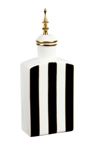 Mark Roberts 17" Classic Stripe Jar With Lid, Large In Black
