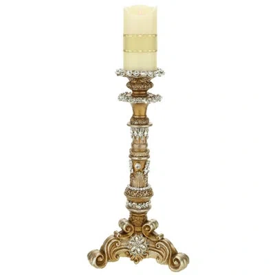 Mark Roberts 18.5" Resin Tabletop Candlestick In Gold,clear