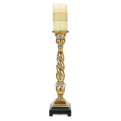 Mark Roberts 18.5" Resin Tabletop Candlestick In Gold,clear,black