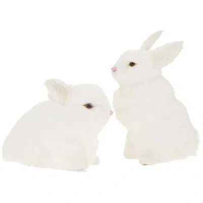 Mark Roberts 2 Piece Easter Rabbit Figurines & Collectibles Set In White,black