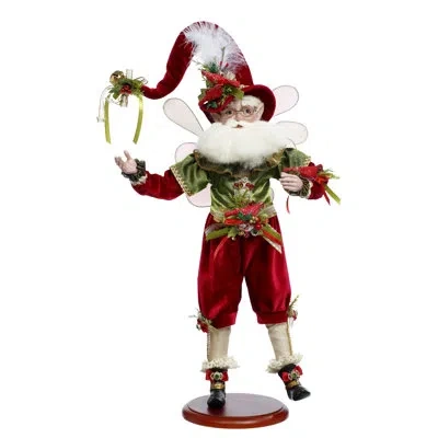 Mark Roberts 4 Calling Birds Fairy On Base - 20.5 Inches In Gold;cream;white;green;red